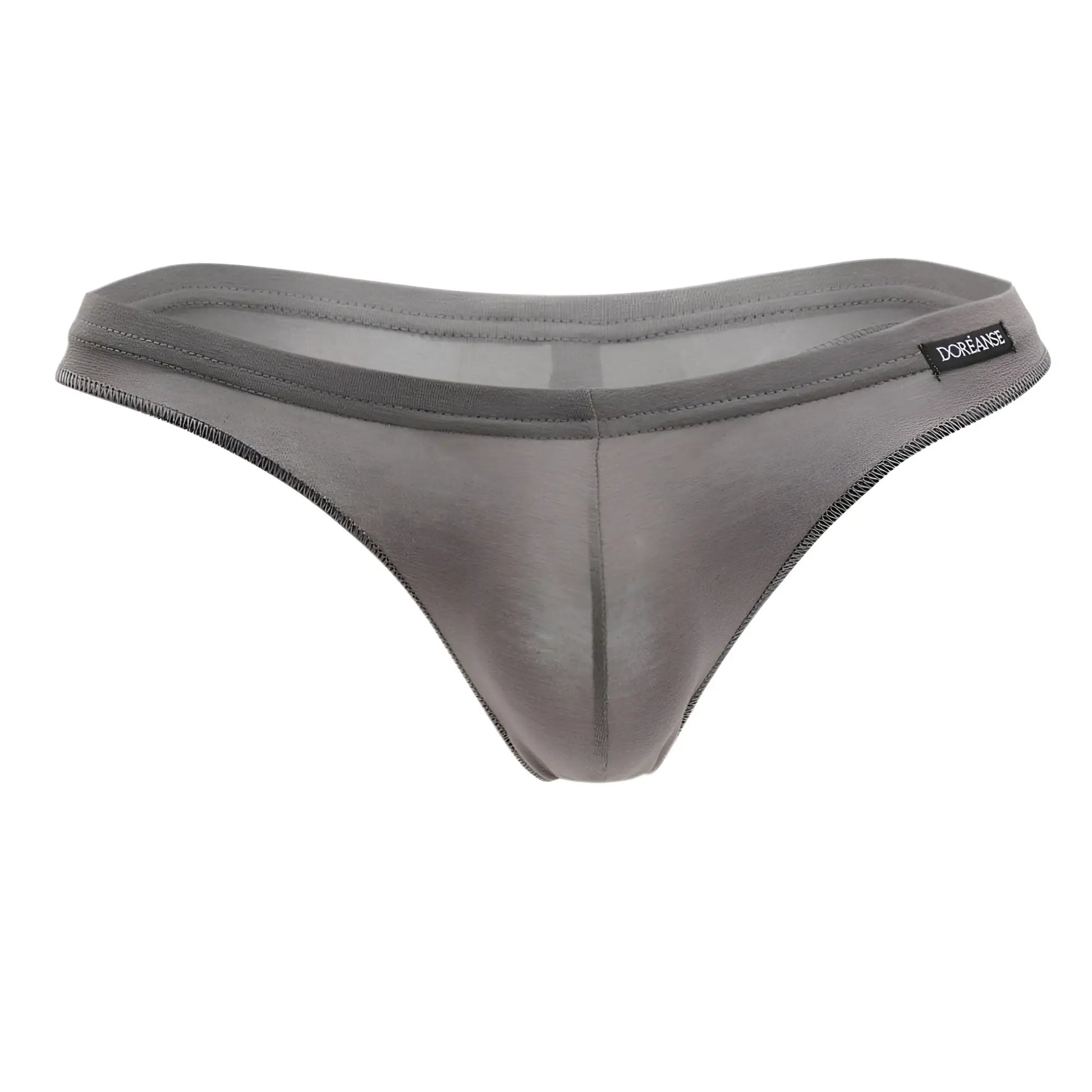 Doreanse 1392-smk euro thong in smoke color made of smooth stretchy fabric with subtle sheen and reinforced stitching