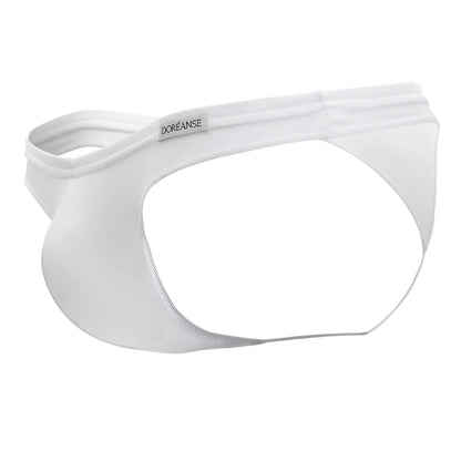White doreanse 1392-wht euro thong men’s briefs with smooth form-fitting design and elastic waistband