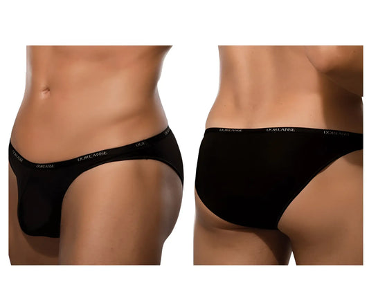 Black d&g briefs doreanse 1395-blk aire bikini with subtle white logo band in black color