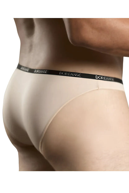 Beige dolce and gabbana briefs with black elastic waistband and white logo in doreanse 1395-tan aire bikini color tan