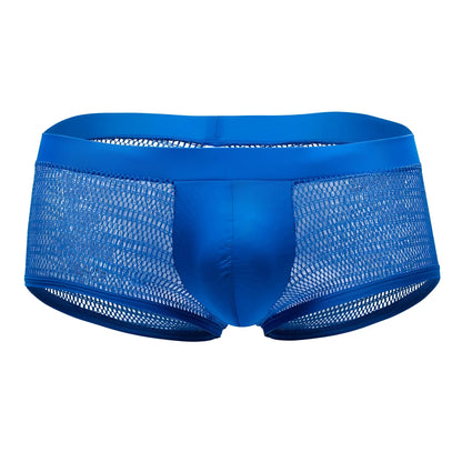 Doreanse 1588-BLU mesh trunk in bright blue with a solid satin-like front panel for stylish comfort