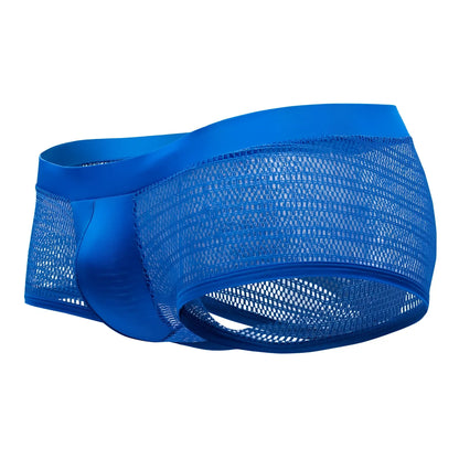 Doreanse 1588-BLU mesh trunk in blue with solid elastic waistband and inner pouch for breathable comfort