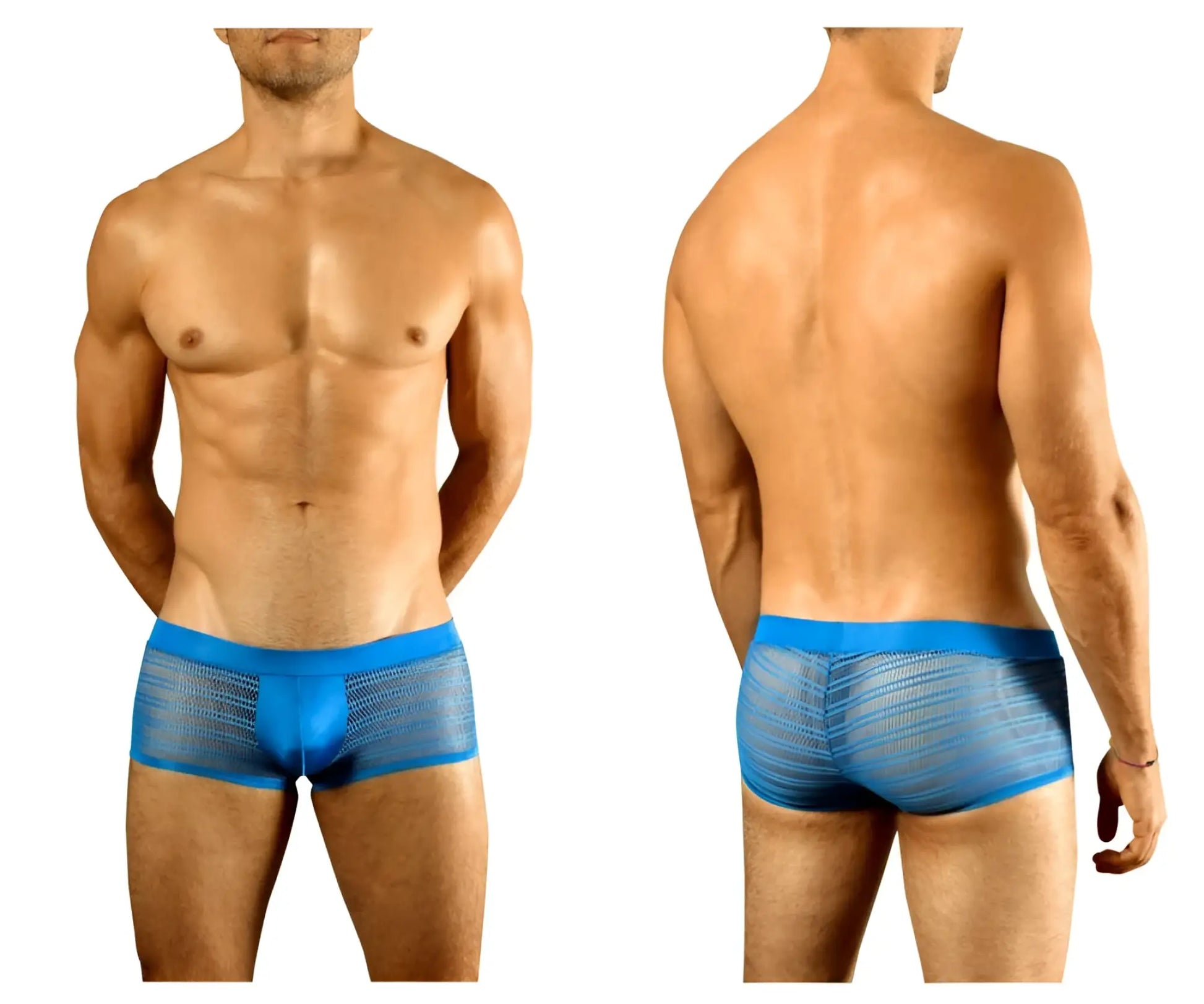 Doreanse 1588-blu blue mesh briefs with solid waistband designed for breathable comfort and style