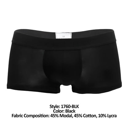 Black doreanse 1760-blk low-rise trunk briefs made of 45 percent modal 45 percent cotton and 10 percent lycra