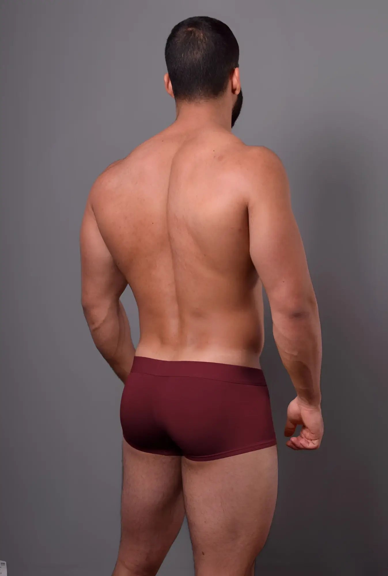 Doreanse 1760-BRD low-rise trunk brief in bordeaux with snug form-fitting design for comfortable wear