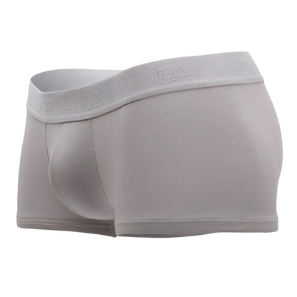 Gray doreanse 1760-gry low-rise trunk briefs with textured waistband featuring raised daniel branding
