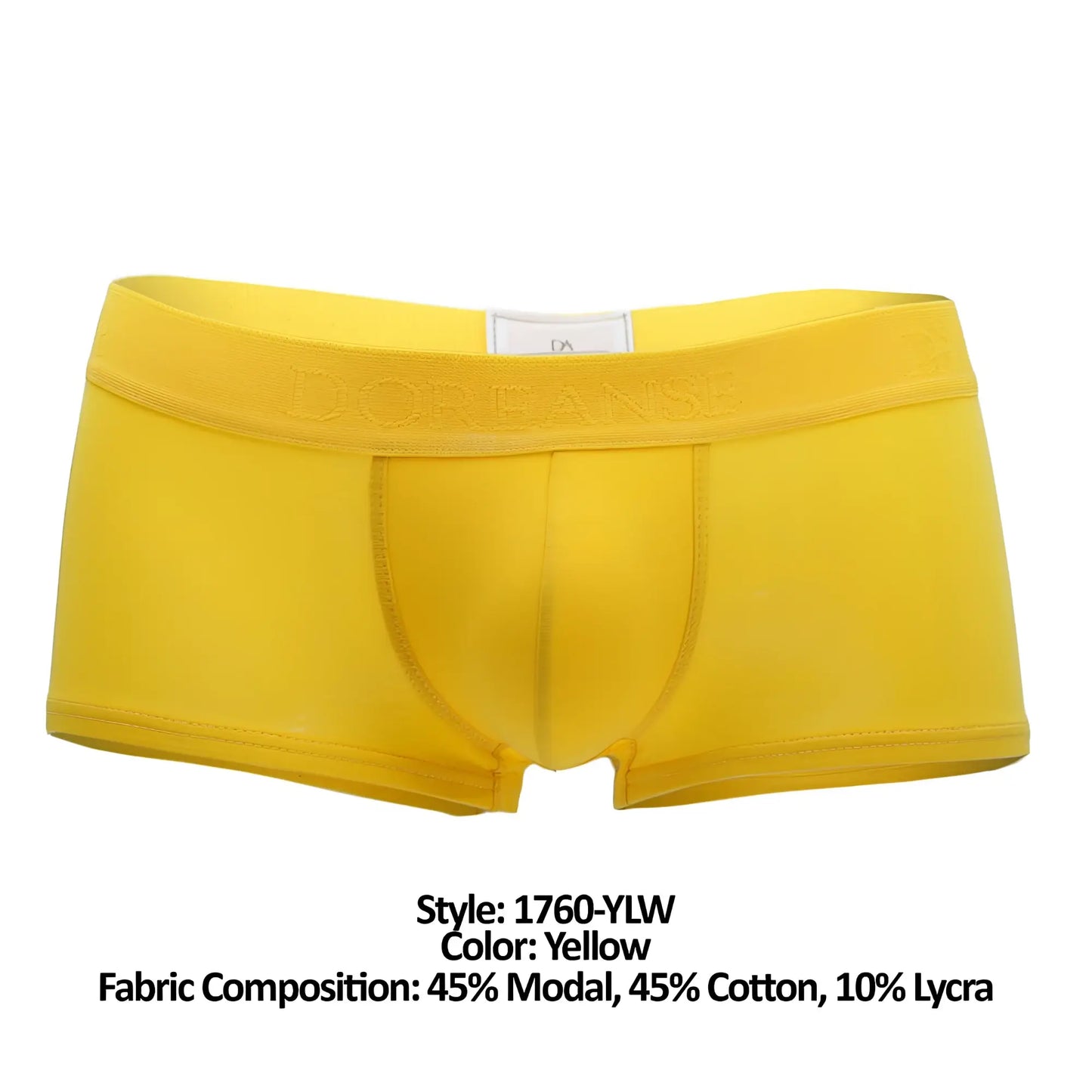 Bright yellow doreanse 1760-ylw low-rise men’s briefs made of smooth stretchy modal and cotton blend