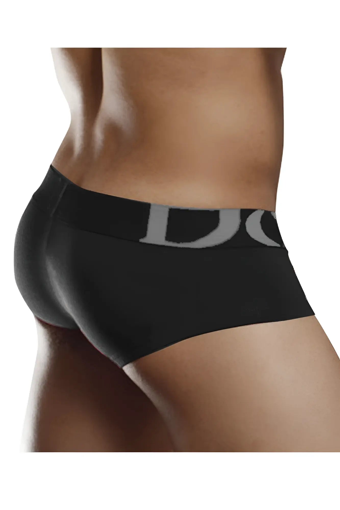 Black doreanse 1779-blk pouch mini trunk briefs with gray do logo on waistband in comfortable fabric