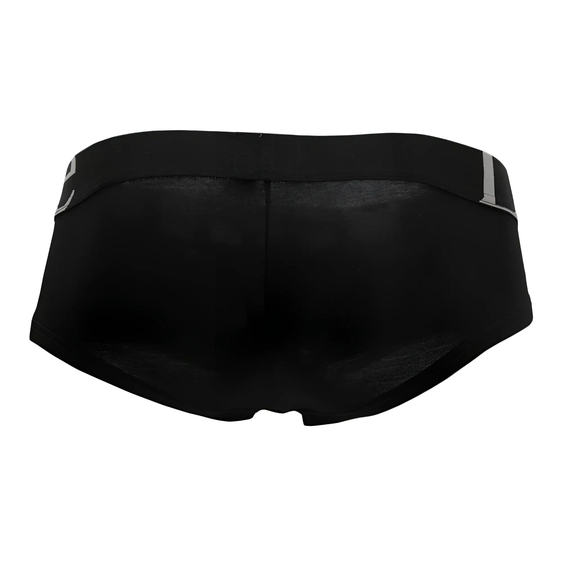 Black doreanse 1779-bilk pouch mini trunk briefs with sleek form-fitting design and subtle silver waistband trim