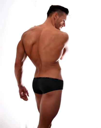 Black doreanse 1781-BLK naked mini trunk briefs with a subtle elastic waistband for comfortable everyday wear