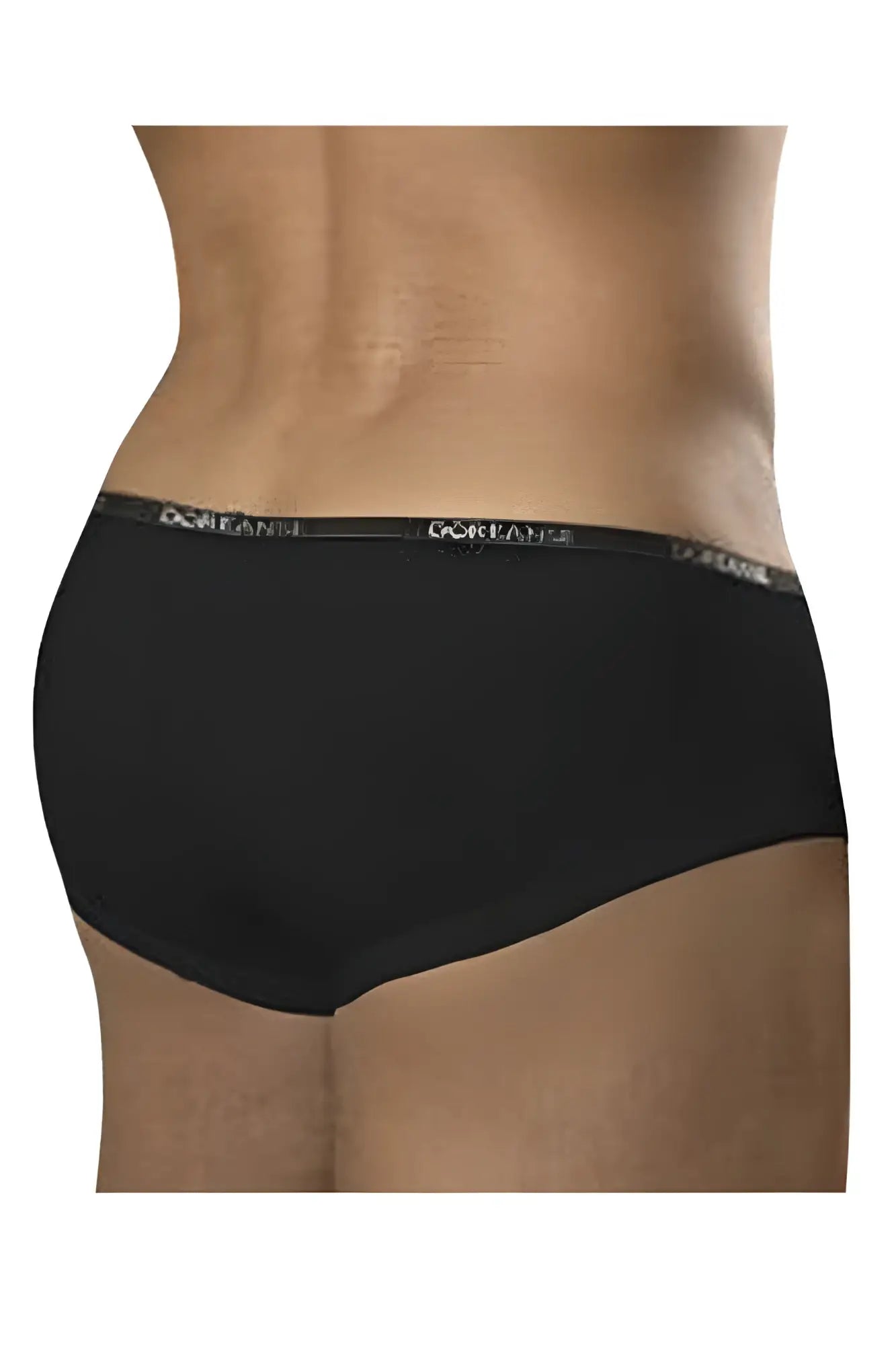 Black women’s briefs doreanse 1781-blk with stretchy waistband featuring dorian brand name in white lettering
