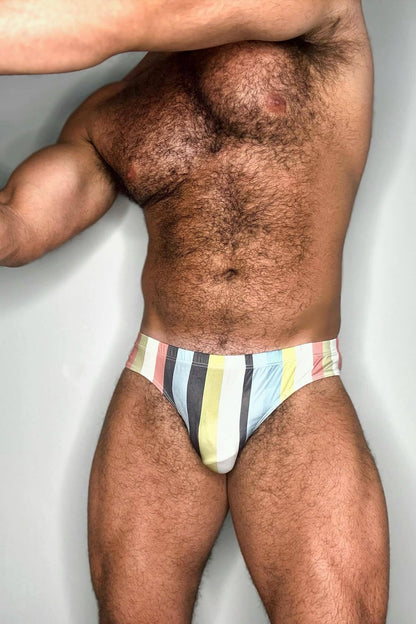 JJ Malibu Men's Lovesick Briefs - Retro Stripes 2.0