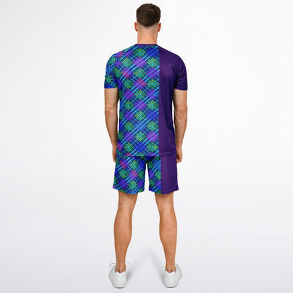 Maris Equi Blue Tartan Shorts And Top Set For Men