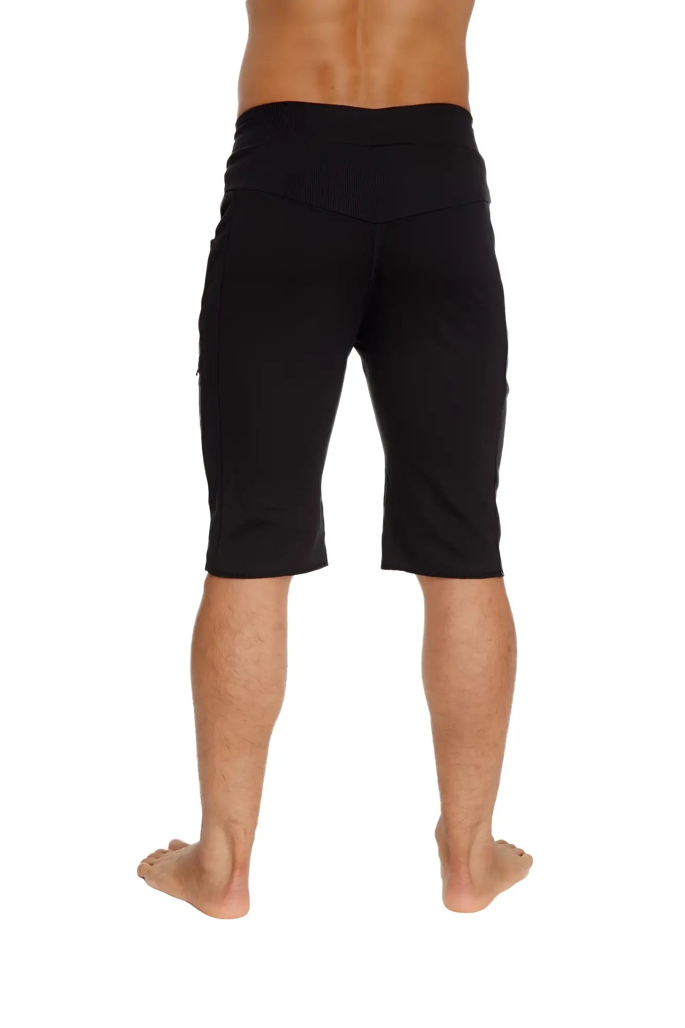 Eco-track short black relaxed fit mid-thigh length shorts with multiple pockets made from sustainable material
