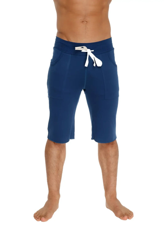 Eco-track short royal blue navy blue athletic shorts with white drawstring and side pockets for activewear