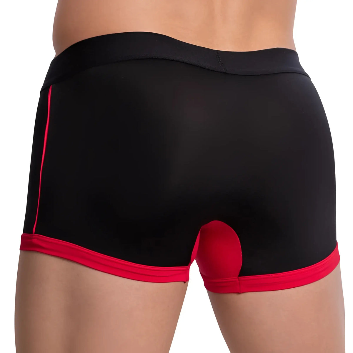 Black Edipous EDG026 boxer brief with red trim and matching pouch featuring a sleek form-fitting design