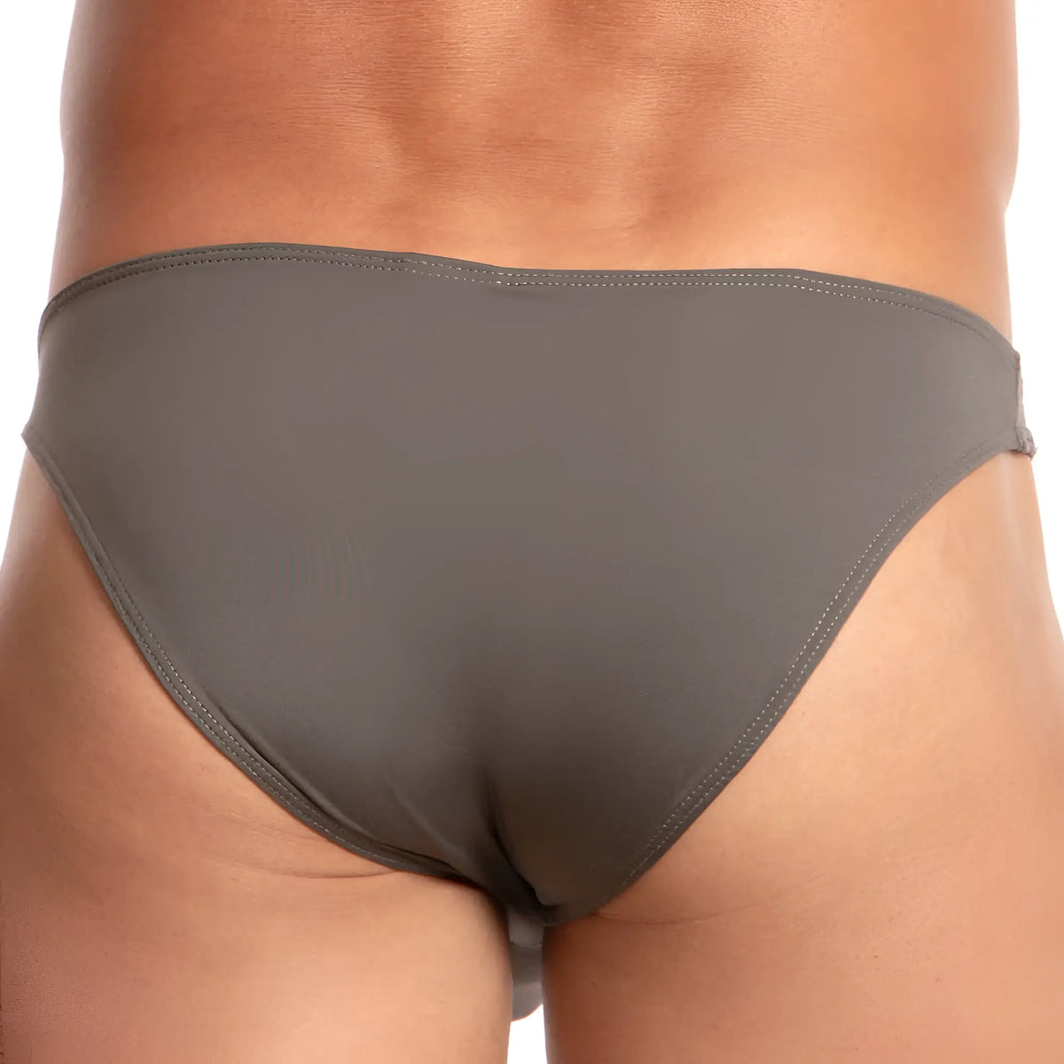 Edipous EDJ014 brief sleek dark gray swimsuit made of smooth stretchy fabric with precise stitching edges