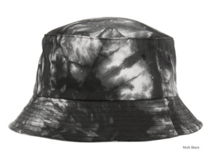 Black and white tie-dye bucket hat.