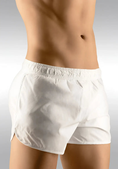 White ergowear built in x4d bikini mesh gym shorts with elastic waistband and minimalist design size m