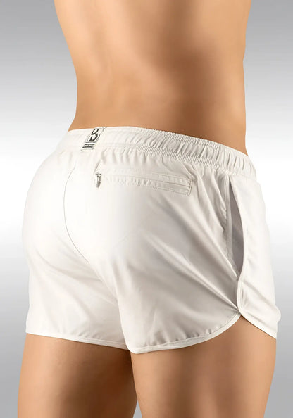White ergowear built in x4d bikini mesh gym shorts with snug elastic waistband and back side subtle logo size m