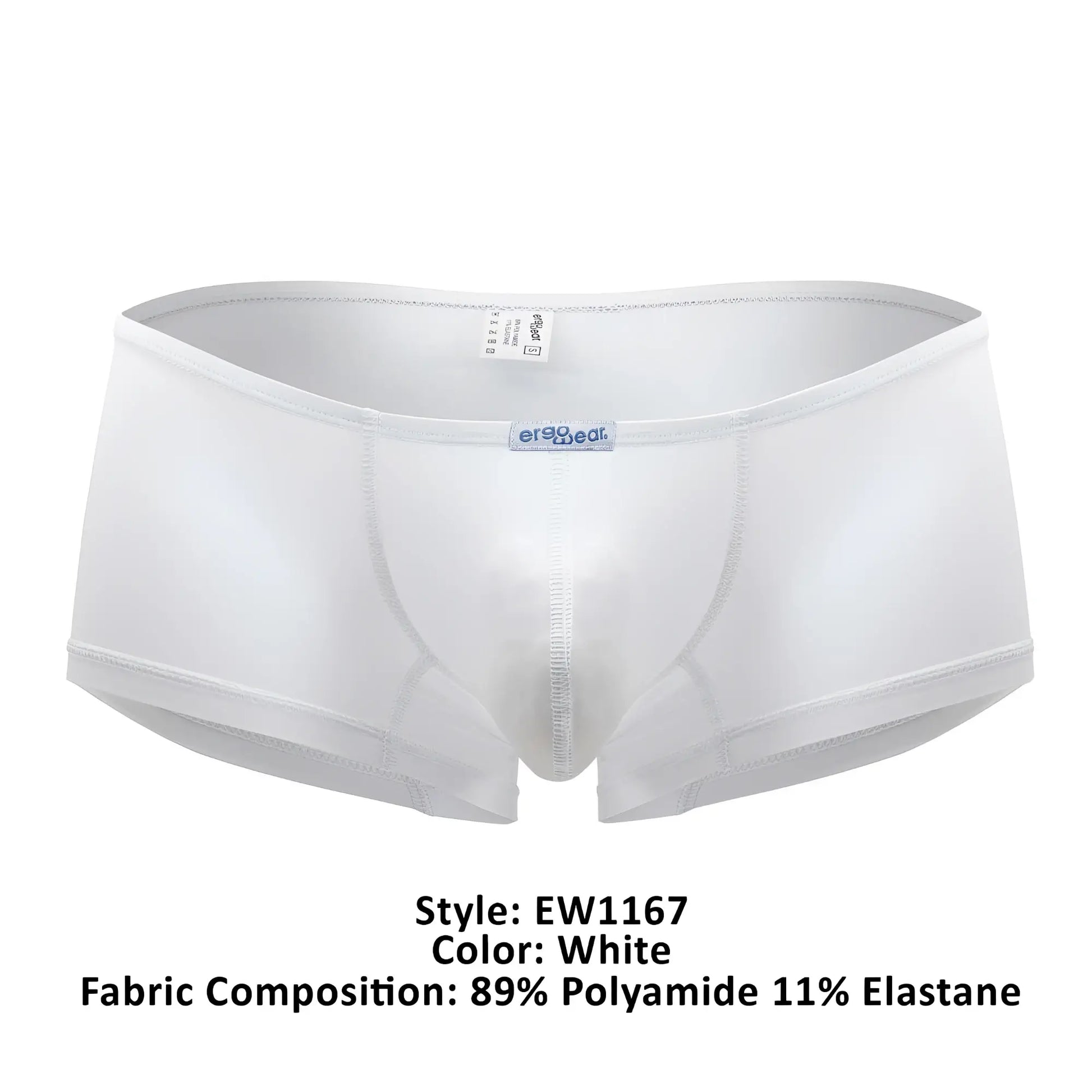 White ergoWear ew1167 x4d trunks in white made of 89% polyamide and 11% elastane with a smooth, form-fitting design