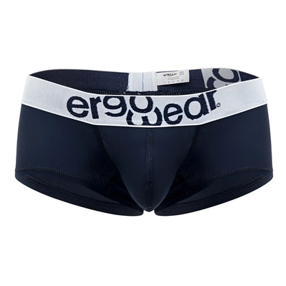 Black ergonomic briefs with white ertgowear waistband in navy blue cotton trunks for maximum comfort