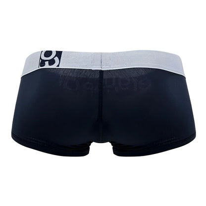 Ergo wear ew1472 max cotton trunks navy blue black briefs with gray elastic waistband and black logo on the left side