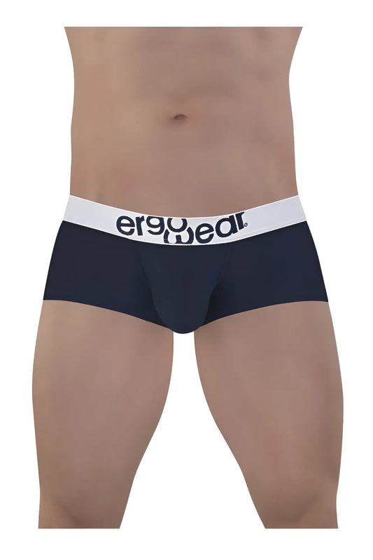 Navy blue ergo wear ew1472 max cotton men’s briefs with white elastic waistband and black logo text