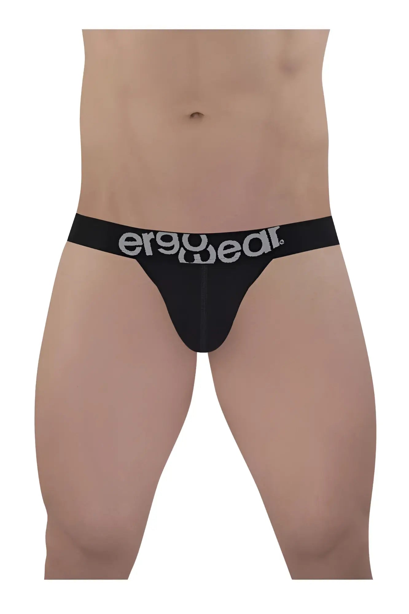 Black ergonomic briefs with silver ergo wear logo on waistband made of cotton for comfortable everyday use