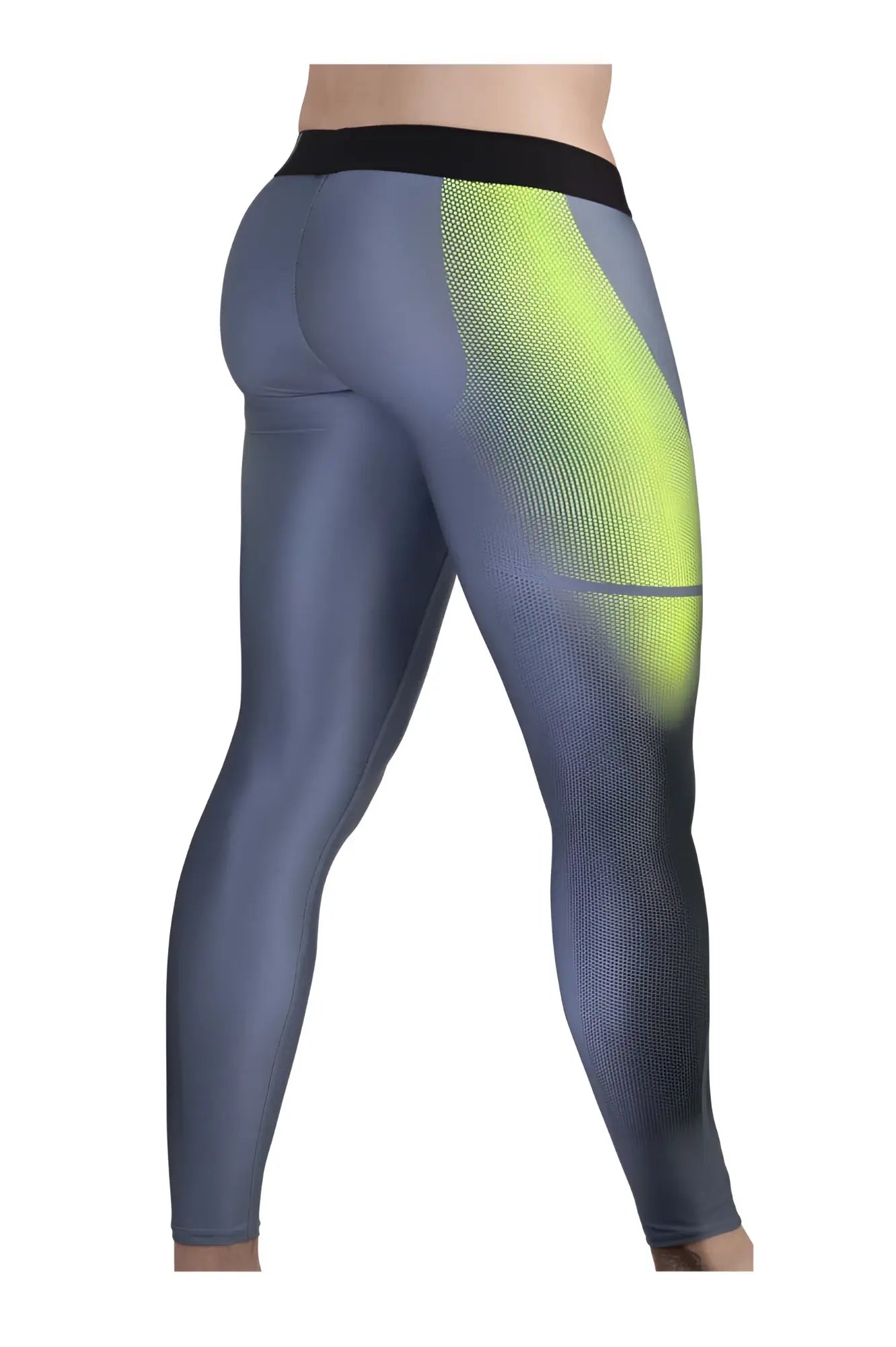ErgoWear ew1604 max se athletic pants gray-green with gray and neon yellow leggings and black waistband