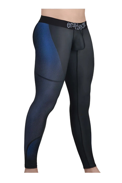 Black and blue mesh ergoWear ew1606 max se athletic leggings with branded waistband in dark gray color
