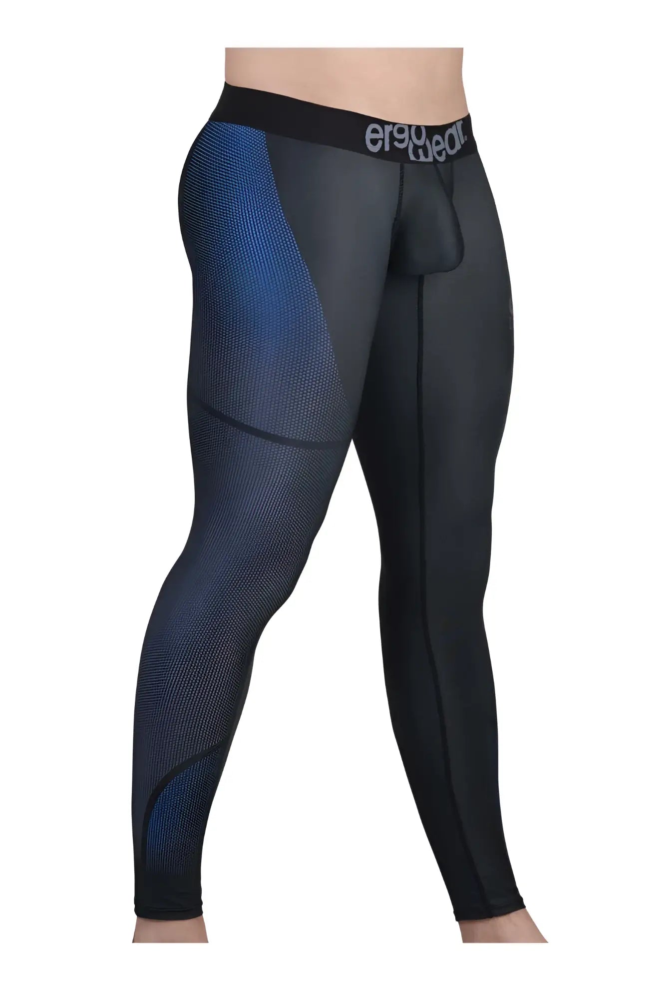 Ergowear EW1606 MAX SE athletic pants in dark gray with black and blue mesh and branded waistband for fitness use
