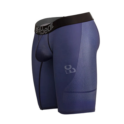 Dark blue ergoWear ew1607 max se athletic briefs with black waistband logo and subtle gray patterned leg design