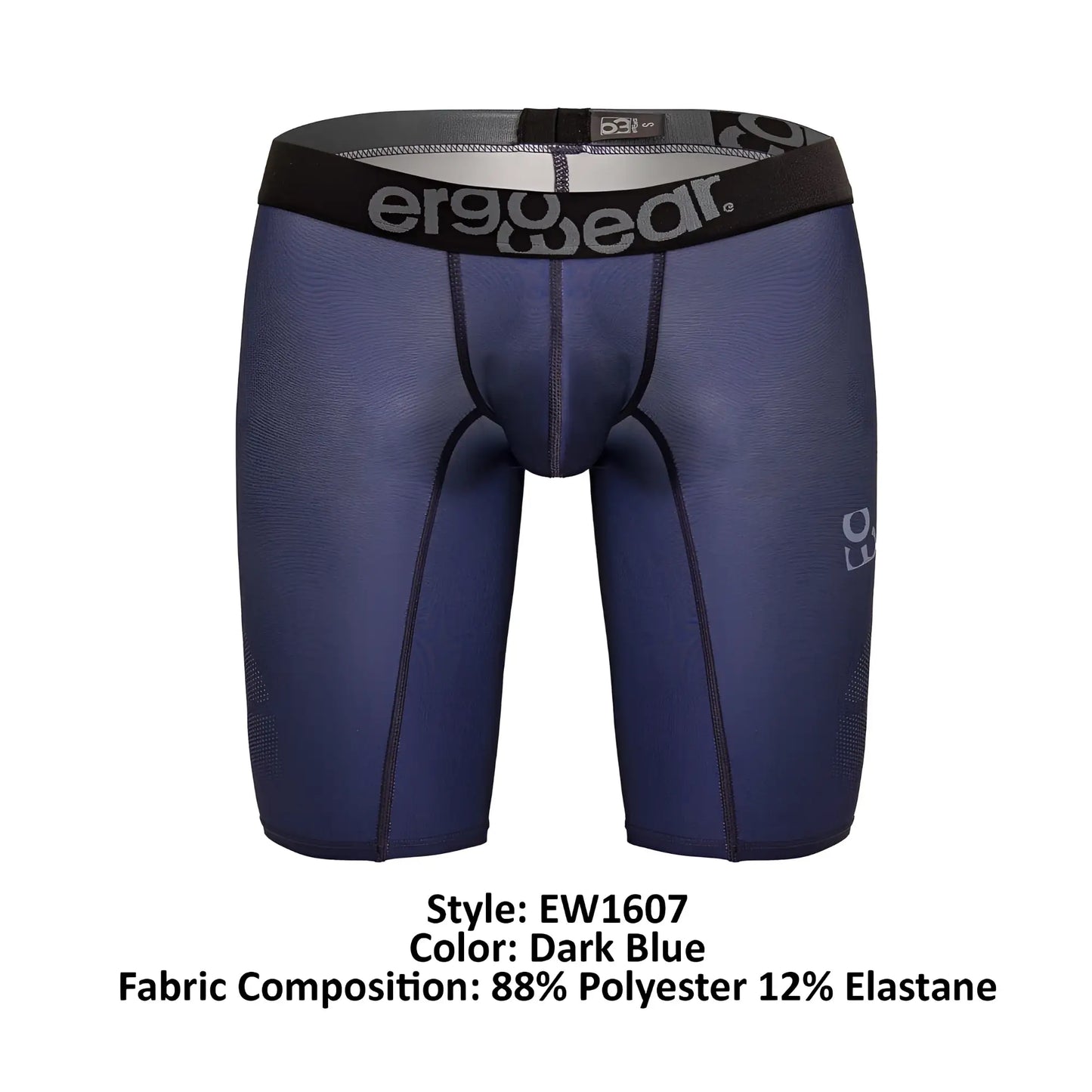 Dark blue ergowear ew1607 max se ergonomic compression shorts with black waistband for athletic use