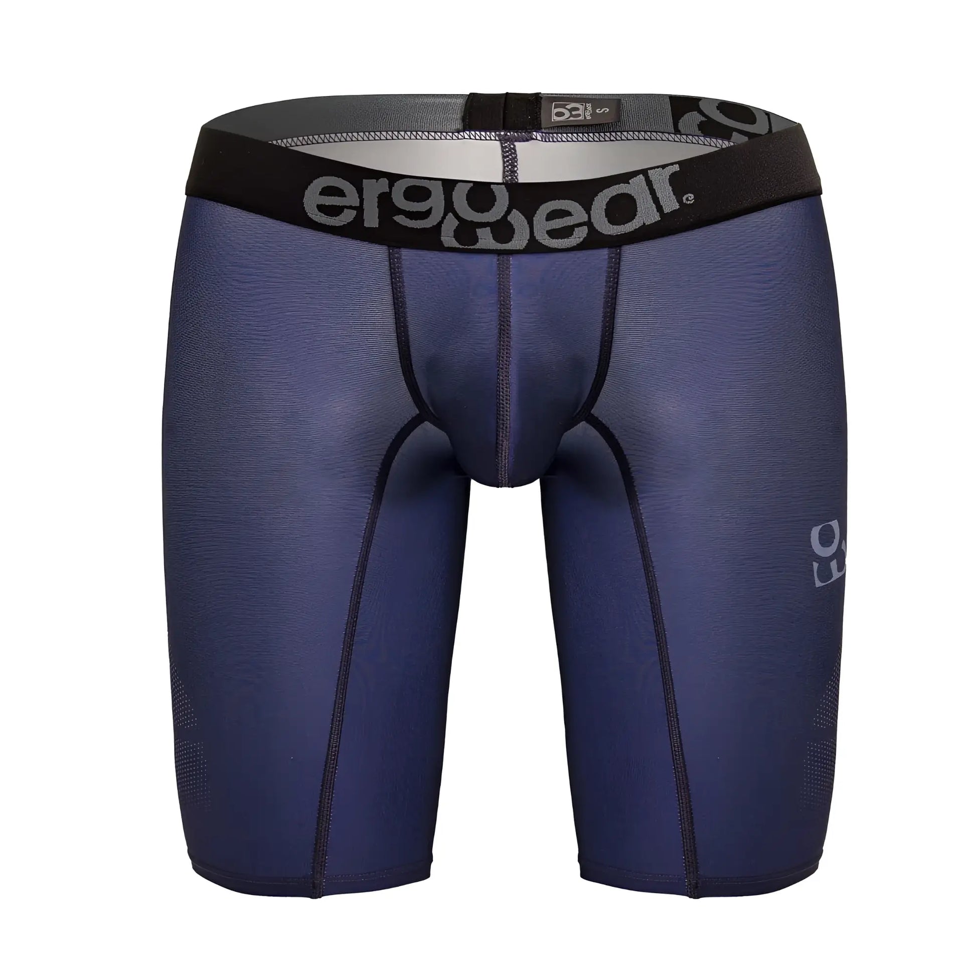 Navy blue ergoWear Ew1607 max se ergonomic compression shorts with black waistband and gray logo detailing