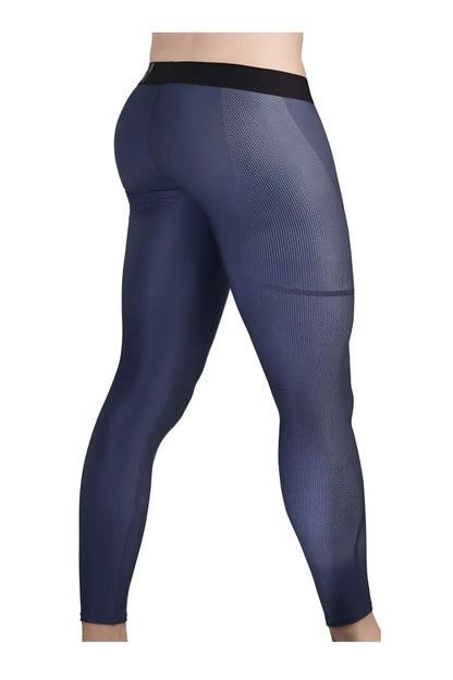 Dark blue ErgoWear EW1608 MAX SE athletic leggings with black waistband and subtle mesh texture for performance use