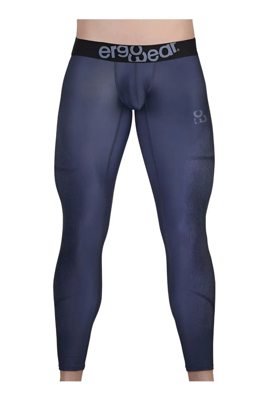Dark blue ergoWear ew1608 max se compression leggings with black waistband and mesh texture on thighs