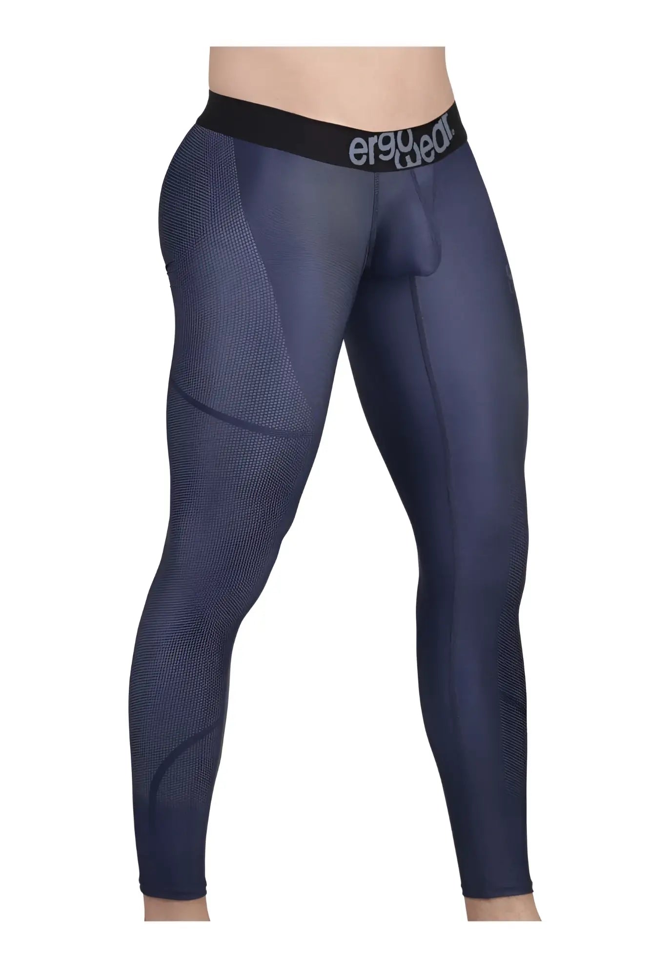 Navy blue ergo gear ew1608 max se compression leggings with black waistband designed for athletic use