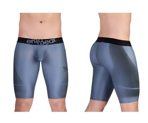 Ergowear ew1609 max se athletic shorts in blue-gray compression fabric with black waistband and mesh paneling