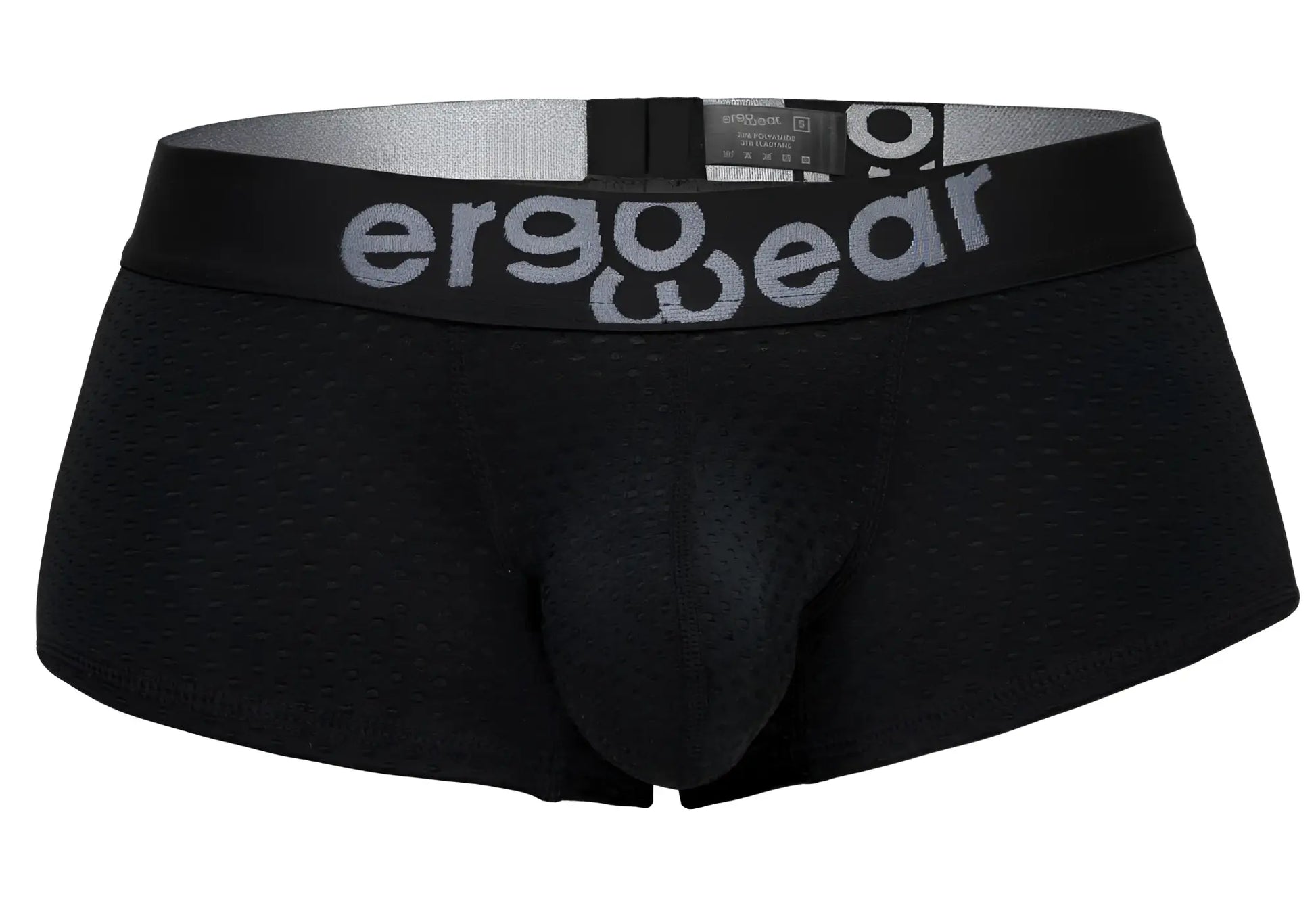 Ergowear EW1689 MAX FLOW black ergonomic briefs with textured mesh fabric and silver logo on waistband