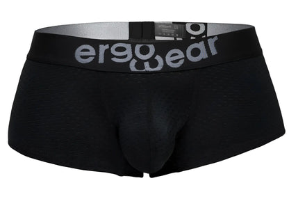 Ergowear EW1689 MAX FLOW black ergonomic briefs with textured mesh fabric and silver logo on waistband