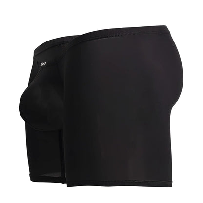 Black ergo wear ew1702 x4d boxer briefs with smooth form-fitting fabric and subtle brand tag on the waistband