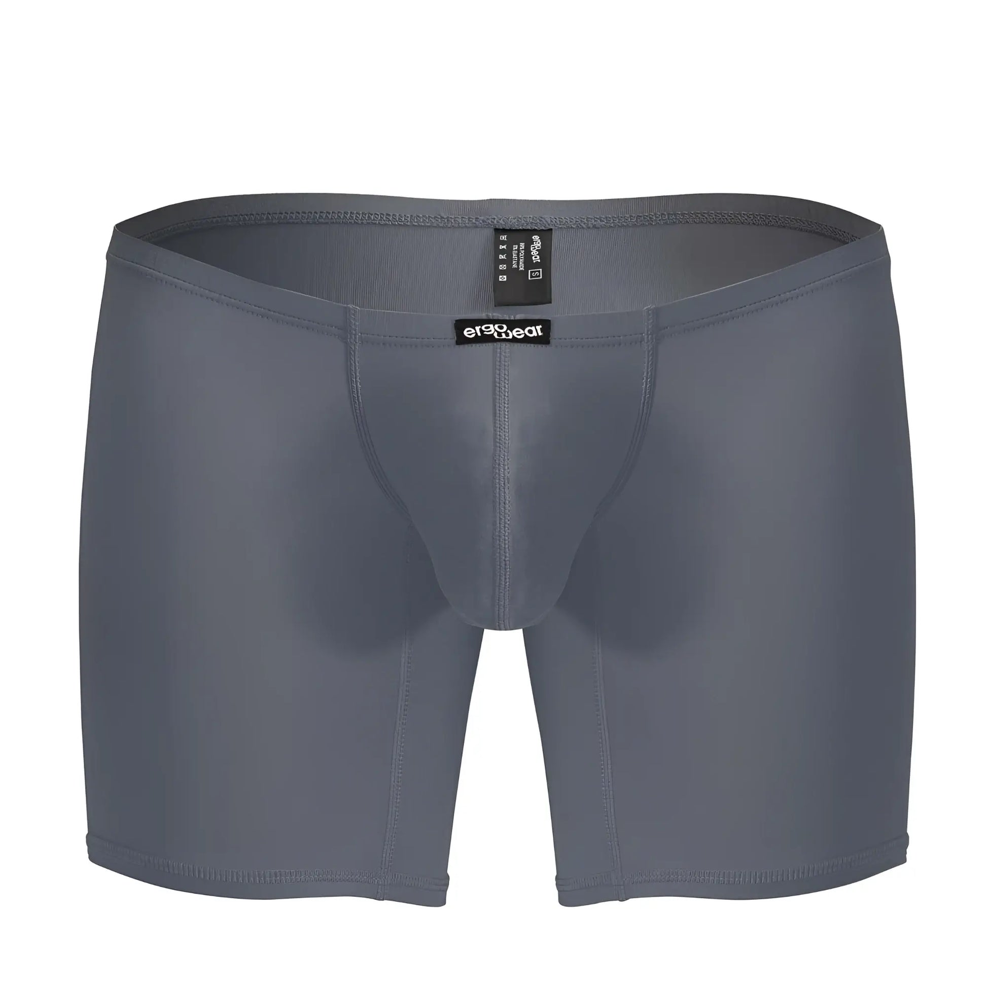 ErgoWear EW1706 x4D gray men’s boxer briefs with smooth form-fitting fabric and subtle stitching details