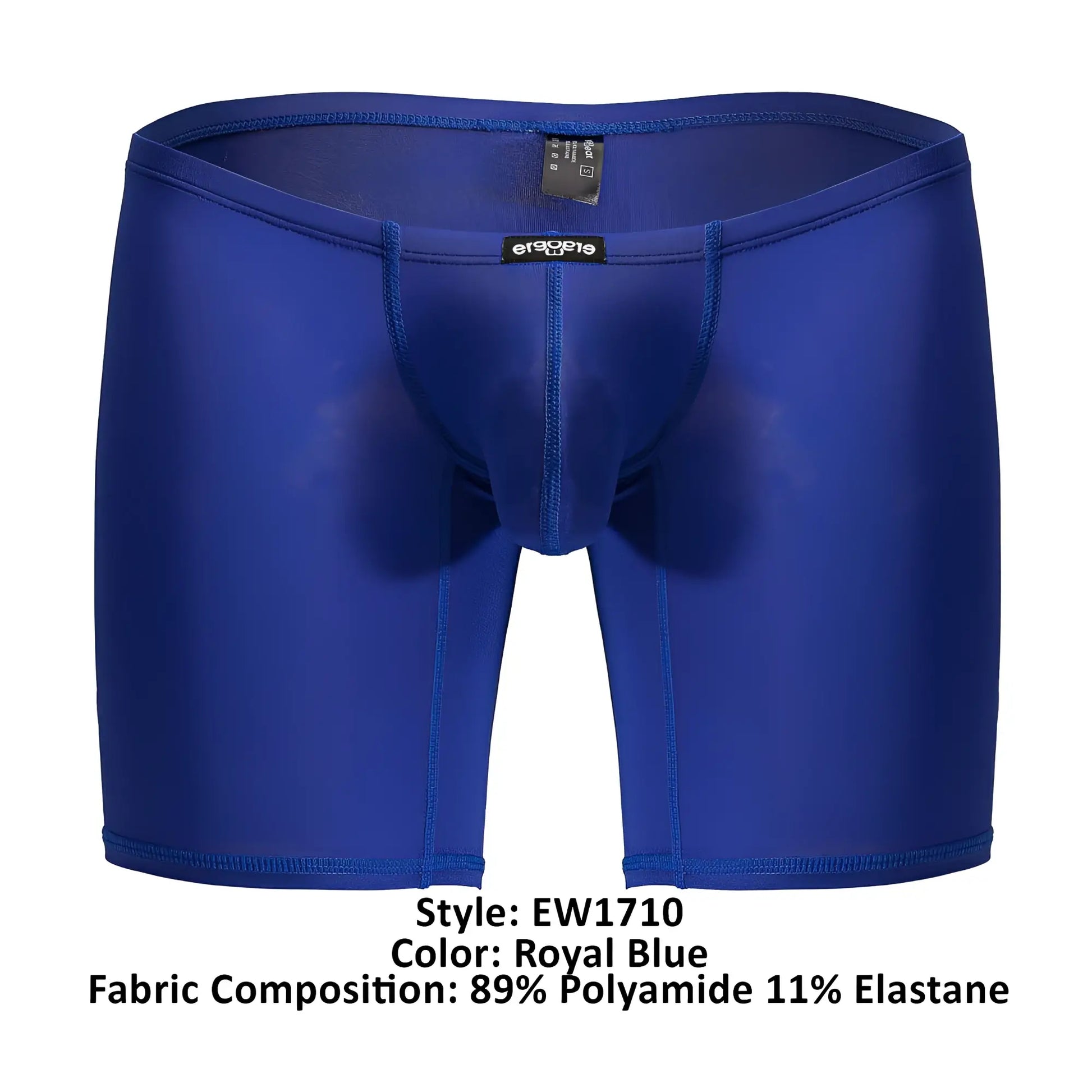 ErgoWear EW1710 X4D royal blue men’s boxer briefs made from 89 polyamide 11 elastane with snug fit and seam detailing