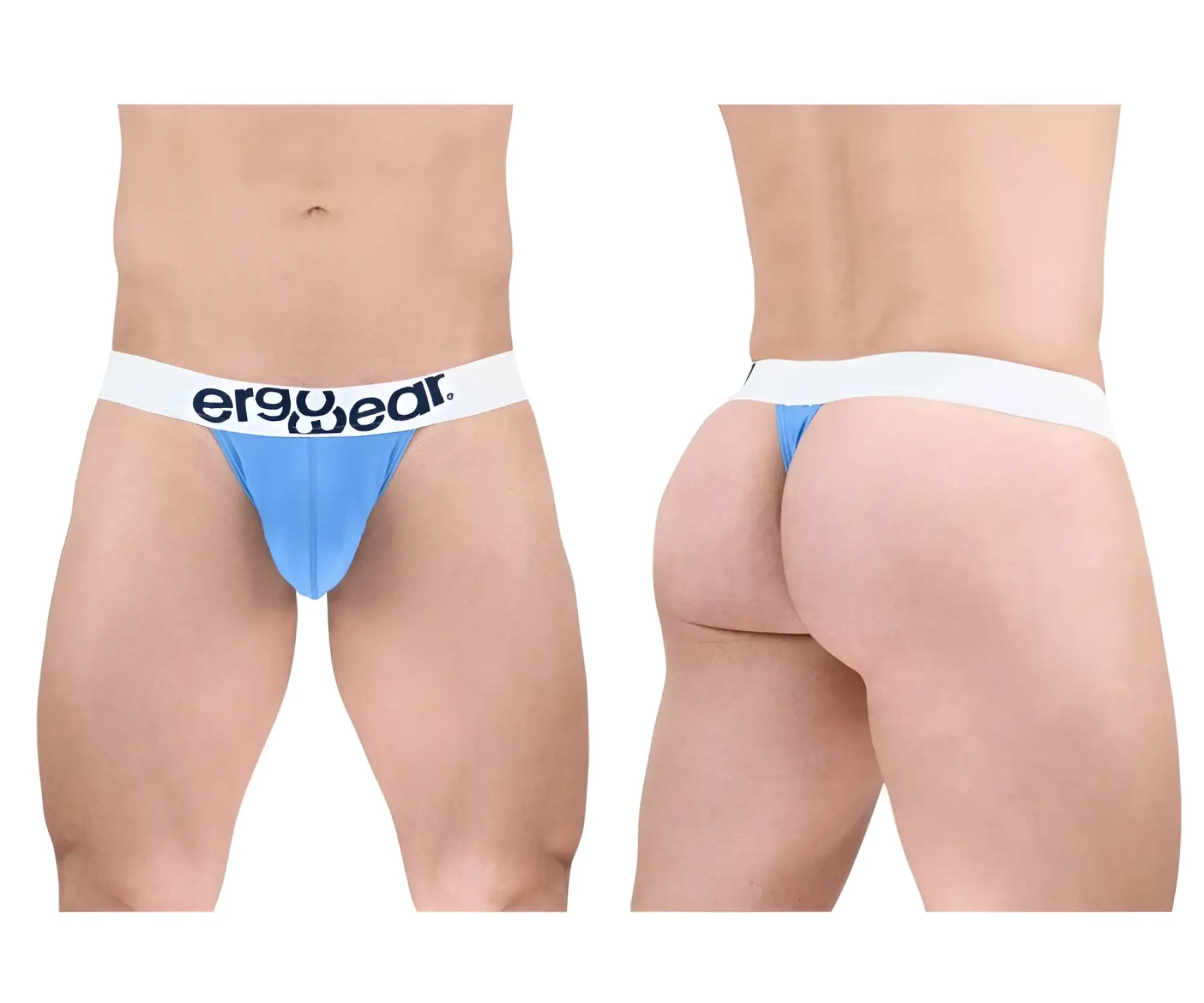 Light blue ergonomic briefs with white waistband and ergo wear logo made of max cotton for comfortable wear