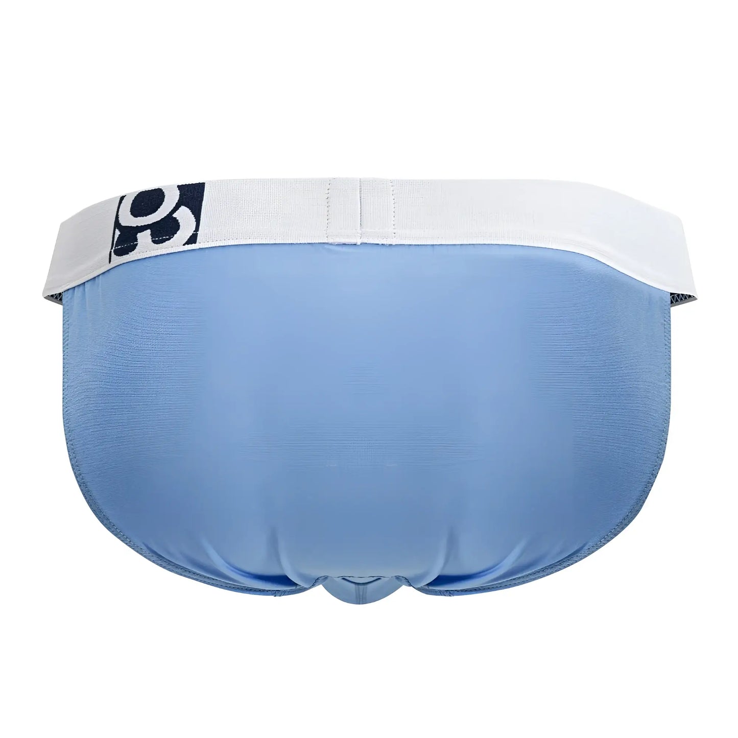 Light blue ergo wear ew1712 max cotton men’s briefs with white elastic waistband and black and white logo
