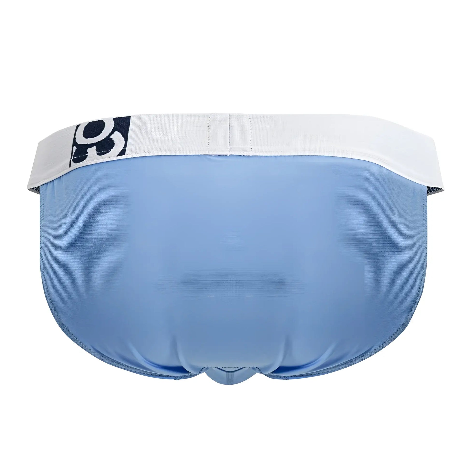 Light blue ergo wear ew1712 max cotton men’s briefs with white elastic waistband and black and white logo