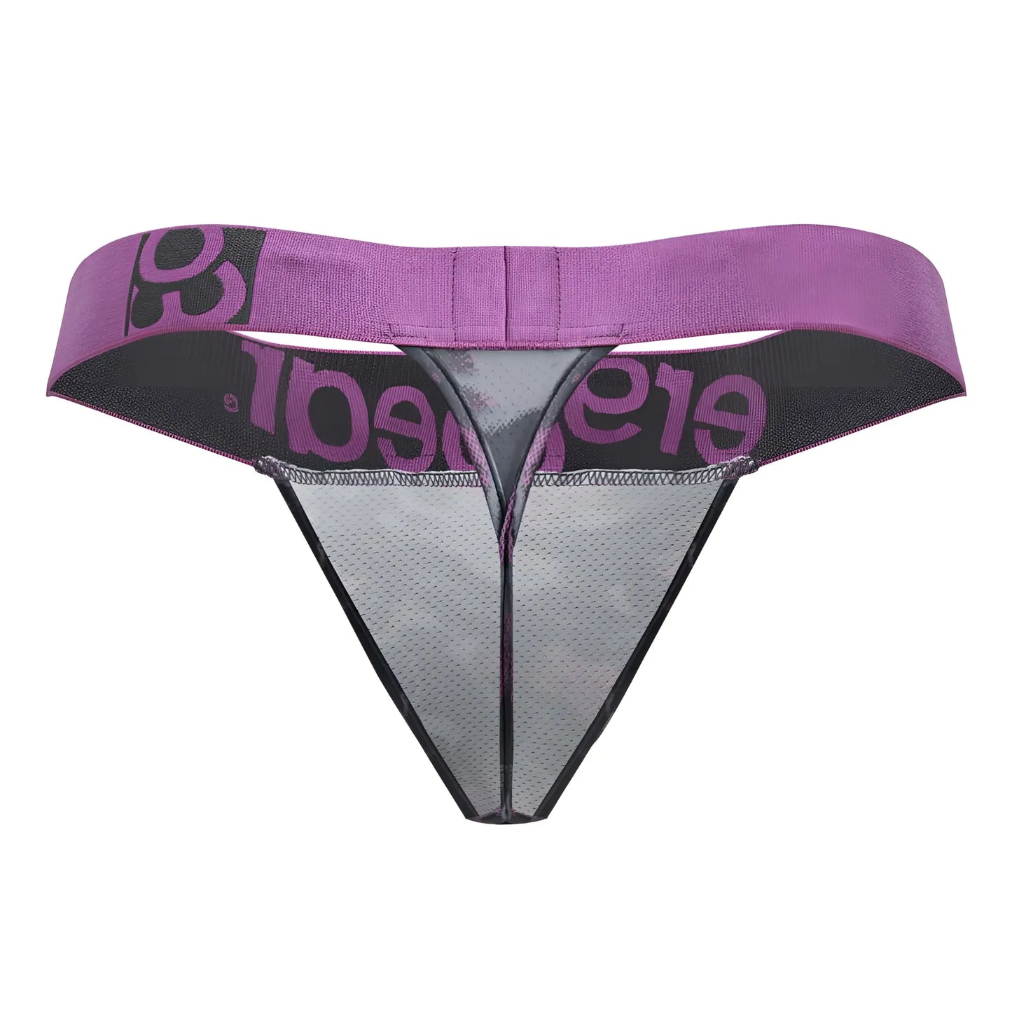 ErgoWear EW1714 MAX SE CAMO pink mesh thong with black waistband and elegance branding front view