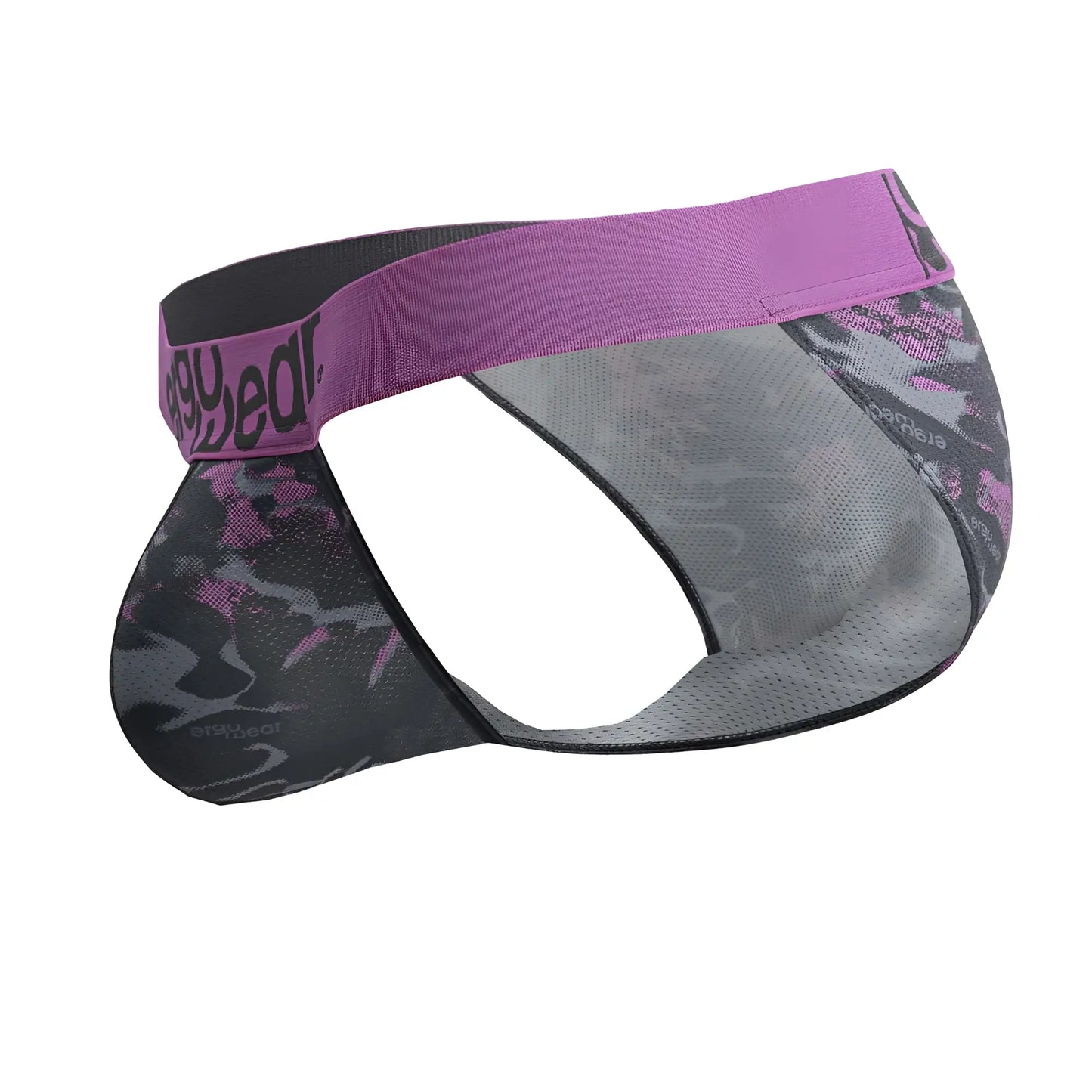 ErgoWear ew1715 max se camo bikini in purple and black camouflage with pink mesh interior for men