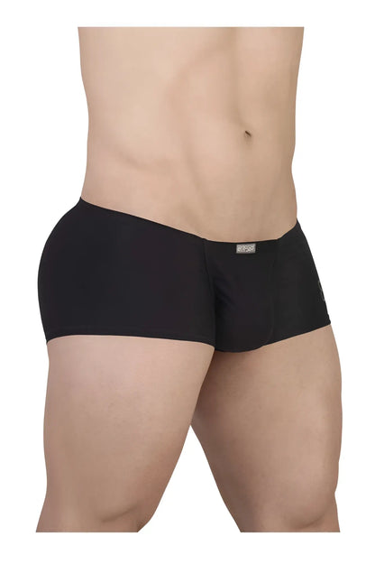 Black cotton ErgoWear EW1728 FEEL GR8 men’s trunks with smooth form-fitting fabric and brand tag on waistband